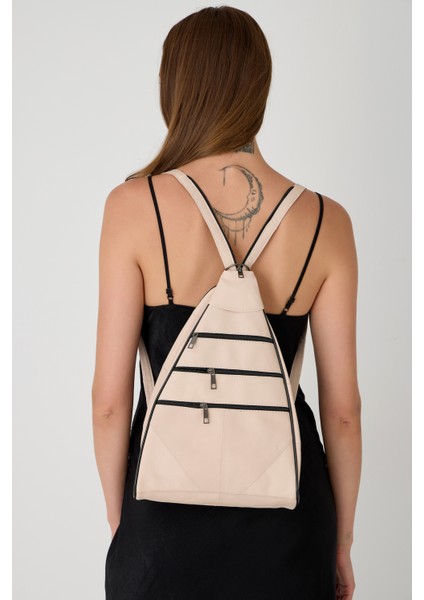 Özel Tasarım Hakiki Deri Sırt ve Kol Çantası Fonksiyonel Çanta