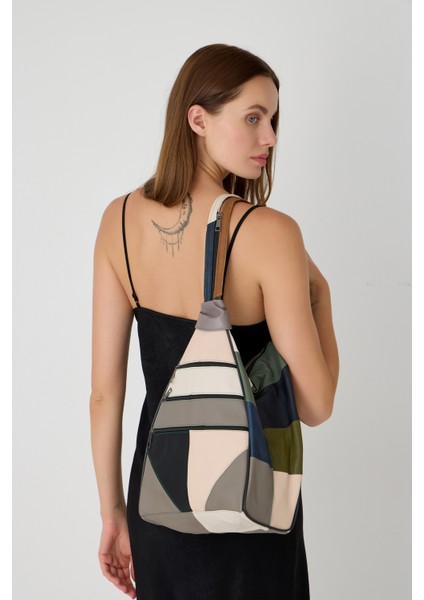 Özel Tasarım Hakiki Deri Sırt ve Kol Çantası Fonksiyonel Çanta