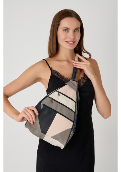 Özel Tasarım Hakiki Deri Sırt ve Kol Çantası Fonksiyonel Çanta