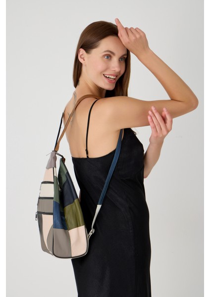 Özel Tasarım Hakiki Deri Sırt ve Kol Çantası Fonksiyonel Çanta