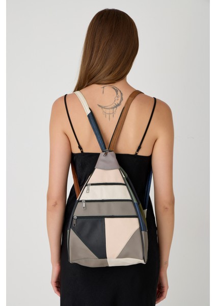 Özel Tasarım Hakiki Deri Sırt ve Kol Çantası Fonksiyonel Çanta