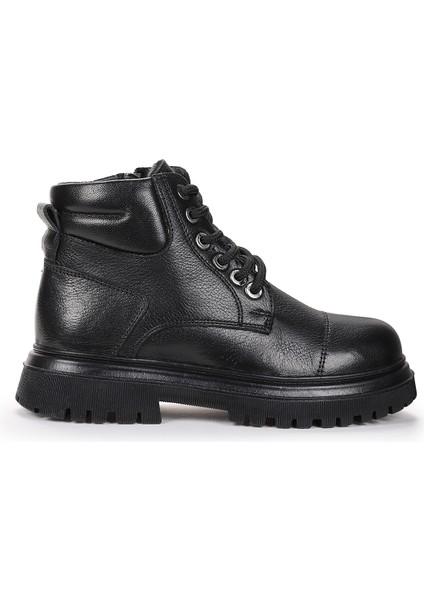 Seri %100 Deri Fermuarlı Erkek Çocuk Bot Ayakkabı modelleri