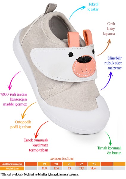 Winni Cırtlı Kız Bebek Ilk Adım Ortopedik Günlük Ayakkabı fiyatları