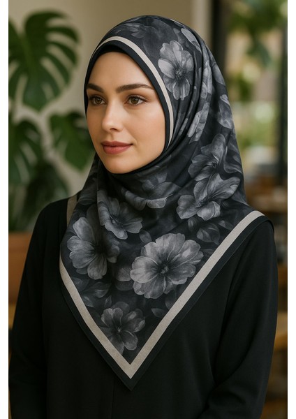 Çiçek Desenli Soft Kaymaz Şal