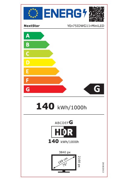 YE-75IDWG11 75'' 190 Ekran Uydu Alıcılı 4K Ultra HD Google MiniLED TV