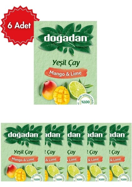 Mango & Lime Yeşil Poşet Çay x 6 Paket