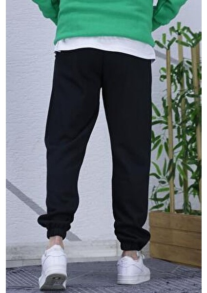 Erkek Eşofman Altı Boston Yan Baskı Kalın Pamuklu Üç İplik Rahat Kalıp indirimleri