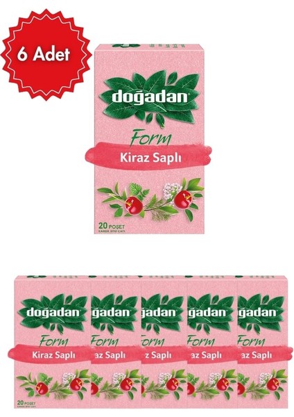 Kiraz Saplı Form Poşet Çay x 6 Paket