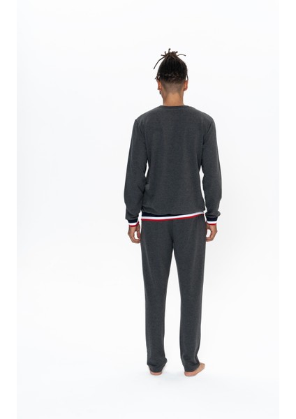 Erkek Antrasit Melanj Ev Giyim