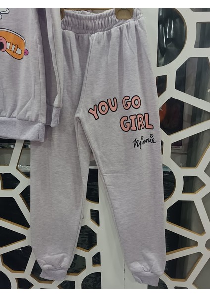 Lila Rengi Mickey Mouse Minnie Baskılı Alt Üst Takım Kız Çocuk Eşofman fırsatları