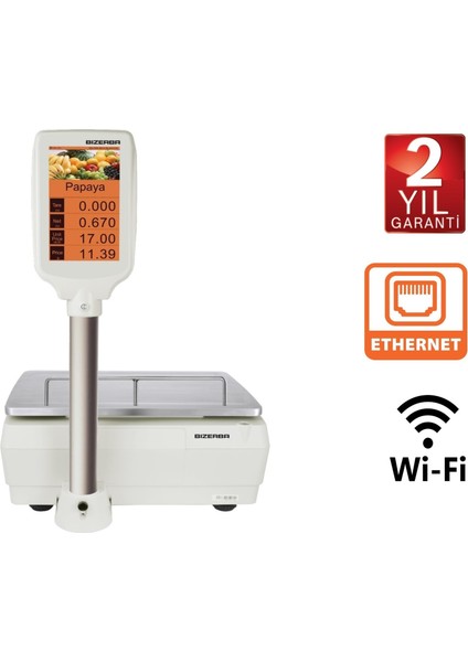 Bizerba ERII 200 Etiketli Barkodlu Terazi 15 KG Wifi fiyatları