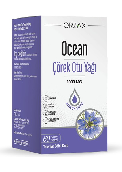 Ocean Çörek Otu Yağı 1000 Mg 60 Kapsül fiyatları
