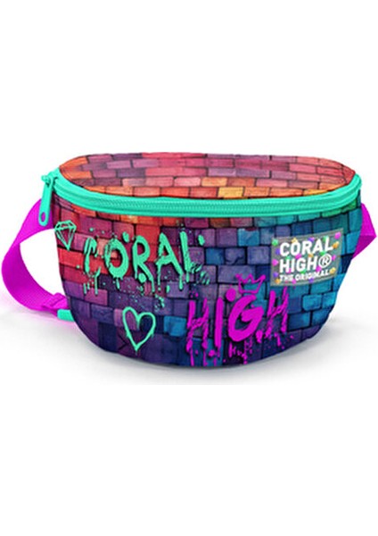 Grafiti Yazılı Bel Çantası Kadın Kullanıma Uygun 140 Gram Hafif Polyester