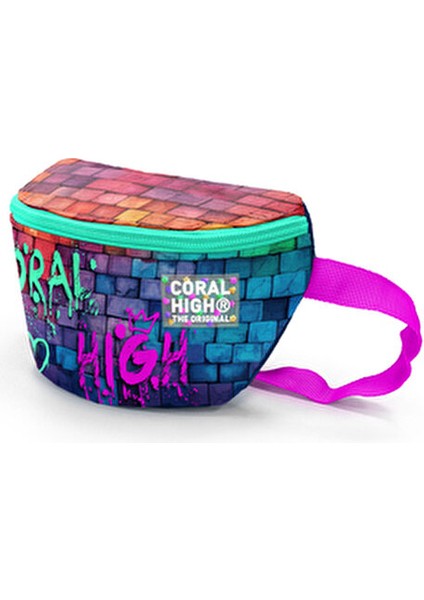 Grafiti Yazılı Bel Çantası Kadın Kullanıma Uygun 140 Gram Hafif Polyester