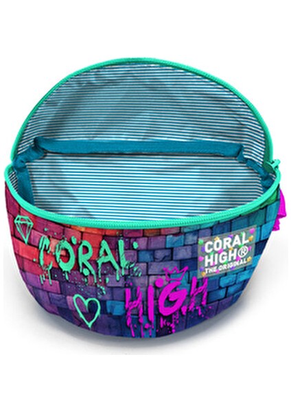 Grafiti Yazılı Bel Çantası Kadın Kullanıma Uygun 140 Gram Hafif Polyester