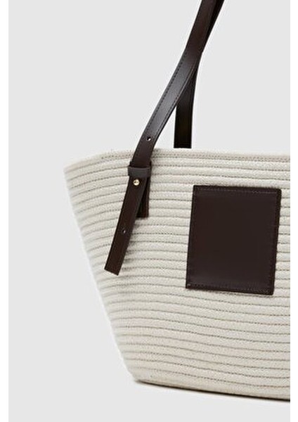 Vittoria Handmade Hasır Çanta Krem Organik Hasır Malzeme