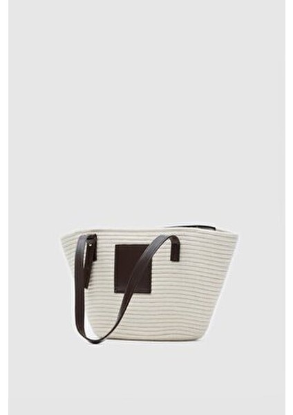 Vittoria Handmade Hasır Çanta Krem Organik Hasır Malzeme