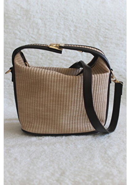 Holly Bej Hasır El ve Çapraz Çanta Hafif ve Şık Tasarım