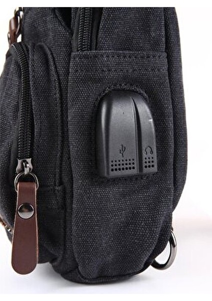 Unisex Body Bag Branda Malzeme ile Ergonomik Tasarım 16x30x8 cm Siyah Renk