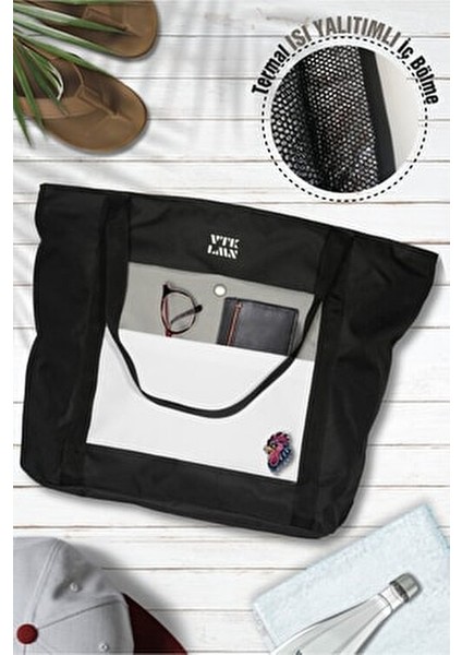 Isı Yalıtımlı Termal Plaj Çantası Suya Dayanıklı Tekstil 50x40 cm Kadın fırsatları