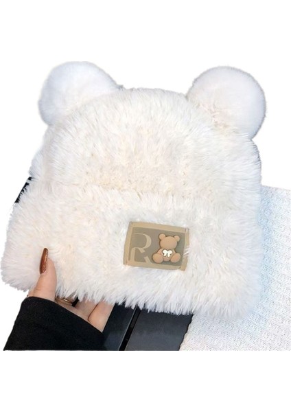 Kadınlar için sevimli ayı şapkası sonbahar ve kış kalın peluş şapka (Yurt Dışından) fiyatları