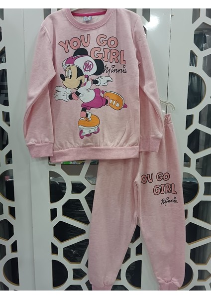 Pembe Renk Mickey Mouse Minnie Baskılı Alt Üst Takım Kız Çocuk Eşofman fiyatları