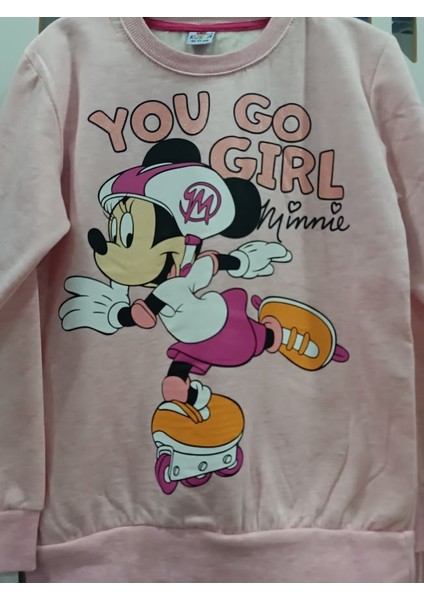 Pembe Renk Mickey Mouse Minnie Baskılı Alt Üst Takım Kız Çocuk Eşofman modelleri
