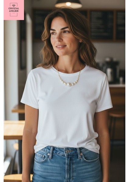 İnci Kolye, İncili Kolye, Barok İnci Kolye, Altın Kaplama Sıralı İnci Taşlı Kolye fiyatları