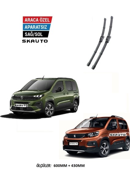 Peugeot Rifter Ön Cam Muz Silecek Takımı (2019-2025)