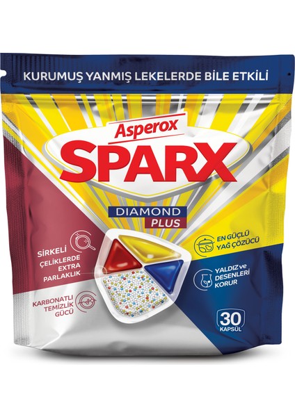 Sparx Diamond Plus Bulaşık Makinesi Kapsülü 30'lu