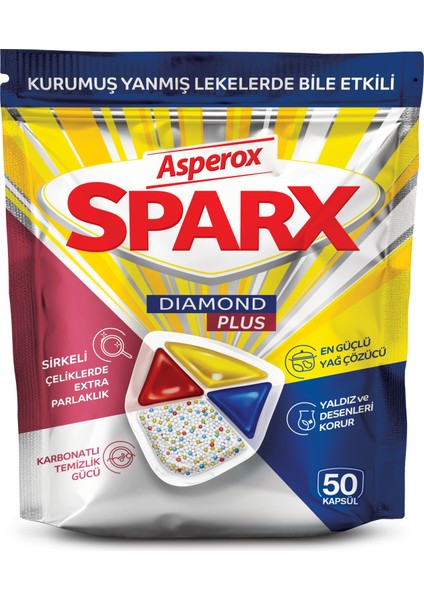 Sparx Diamond Plus Bulaşık Makinesi Kapsülü 50'li