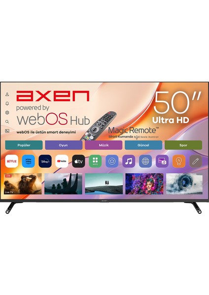 AX50FIL242 50" 127 Ekran Uydu Alıcılı 4K Ultra HD Smart LED TV