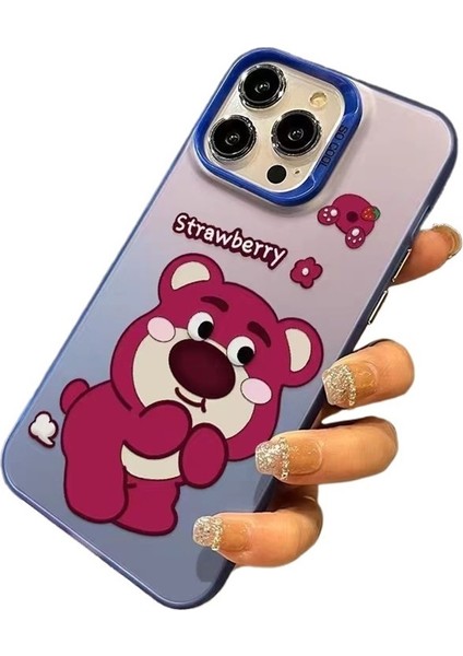 Apple Telefon Kılıfı iPhoneXS Max Karikatür Buzlu için Sevimli Çilek Ayı (Yurt Dışından)