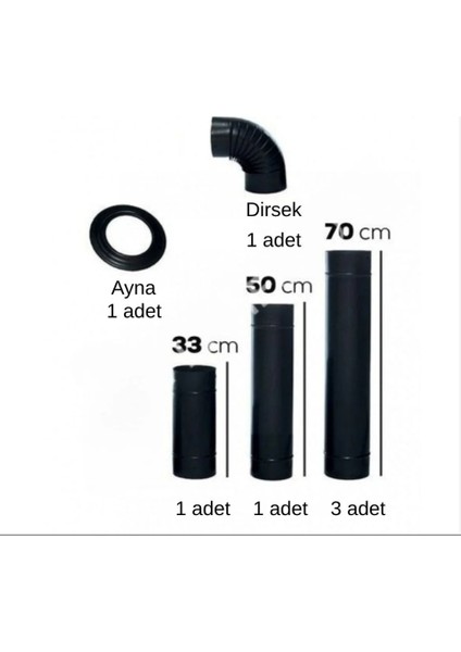 FS-130 Mat Siyah Boru Seti