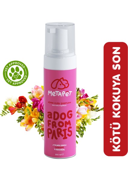 Koku Giderici Kuru Köpük Köpek Şampuanı, Doğal Ve Organik Köpek Parfümü, Yavrular Için Uygun 200 Ml