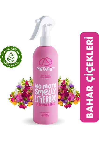 Doğal Bahar Çiçekleri Esanslı Kedi Kumu Koku Giderici, 400ml