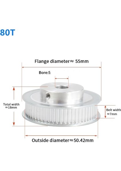AL80-2GT 80 Diş 2m 2gt Senkron Alüminyum Kasnak Çap 5mm Için Genişliği Powge 2mgt Zamanlama Kemer Gt2 Kasnak Kemer 80 Diş 80 modelleri