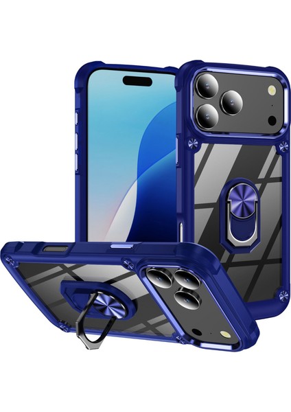iPhone 17 Pro Max Alaşımlı Lens Çerçevesi Pc + Tpu Destek Standı Telefon Arka Kapağı (Yurt Dışından)