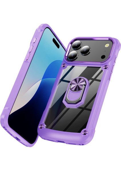 iPhone 17 Pro Max Alaşımlı Lens Çerçevesi Pc + Tpu Destek Standı Telefon Arka Kapağı (Yurt Dışından) fiyatları