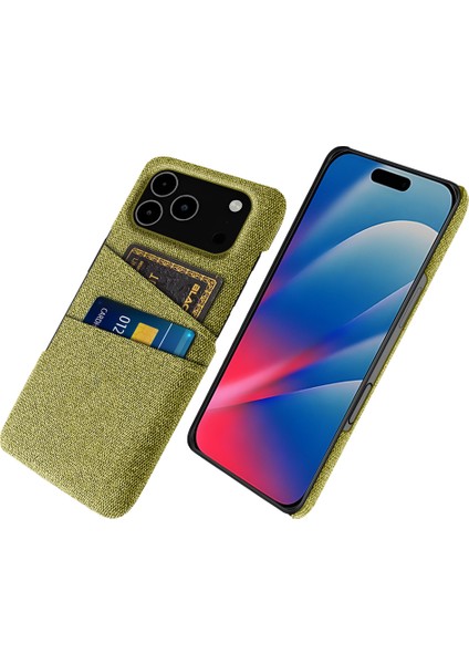 iPhone 17 Pro Max Çift Kart Yuvalı Kumaş + Sert Pc Telefon Kılıfı (Yurt Dışından)