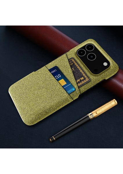 iPhone 17 Pro Max Çift Kart Yuvalı Kumaş + Sert Pc Telefon Kılıfı (Yurt Dışından) fiyatları