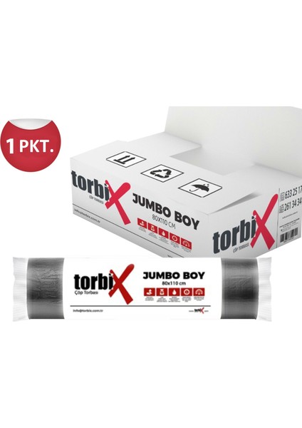 Standart Jumbo Boy Çöp Torbası 80x110 cm 375 Gr - 1 Rulo Paket