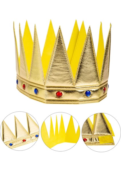 Altın Renk Eva Yumuşak Kral Kraliyet Tacı Yetişkin Çocuk Uyumlu 55 cm modelleri