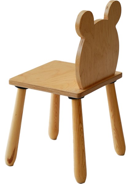 Doğal Ahşap Çocuk Sandalye Ayı modelleri