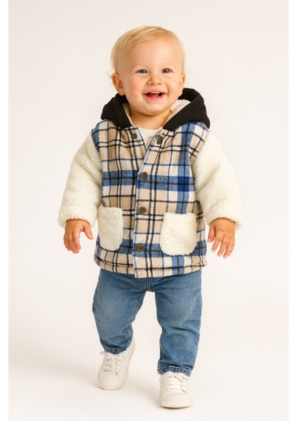 Erkek Çocuk Valancia Kapüşonlu Pelüş Hırka Lacivert