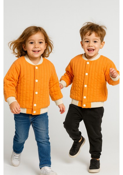 Unisex Kapitone Cıtcıtlık Ceket Turuncu