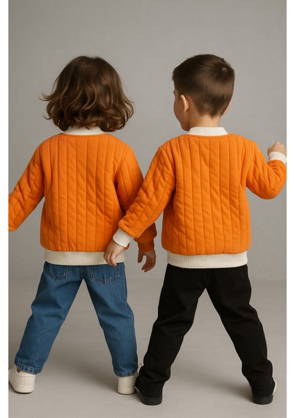 Unisex Kapitone Cıtcıtlık Ceket Turuncu modelleri