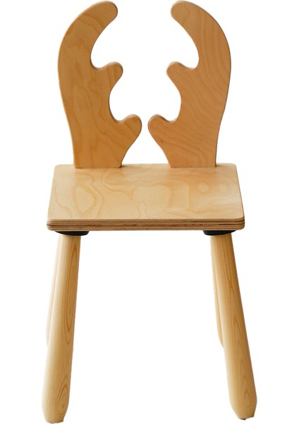 Doğal Ahşap Renkli Çocuk Sandalye Geyik fırsatları