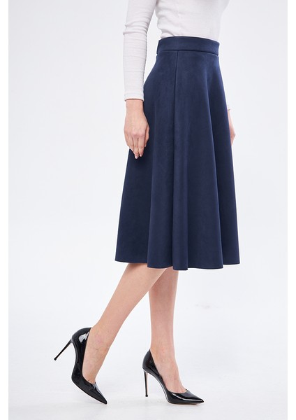 Midi Boy Süet Kiloş Etek modelleri