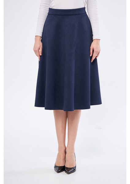 Midi Boy Süet Kiloş Etek